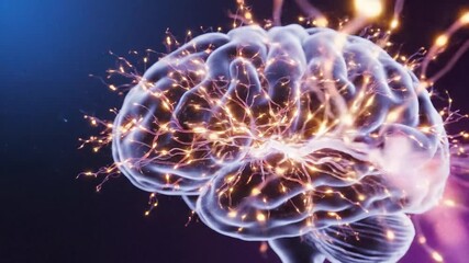 Create a high-resolution digital image that vividly depicts the brain learning information in a colourful and visually appealing manner to captivate an audience - Powered by Adobe