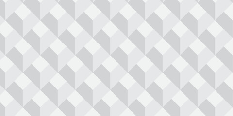 Fototapeta premium Vector decoration white and gray seamless material pattern with square cubic and cube design. Geometric pattern illustration mosaic .