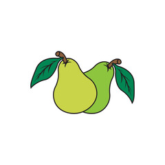 Fresh Pear Fruit Vector Icon, Minimalist and Modern Fruit Illustration