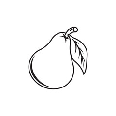 Fresh Pear Fruit Vector Icon, Minimalist and Modern Fruit Illustration