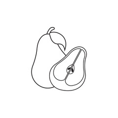 Fresh Pear Fruit Vector Icon, Minimalist and Modern Fruit Illustration