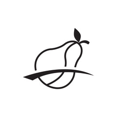 Fresh Pear Fruit Vector Icon, Minimalist and Modern Fruit Illustration