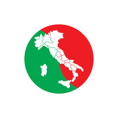 Simple map of Italy isolated on white background. Italian black sign logo vector illustration