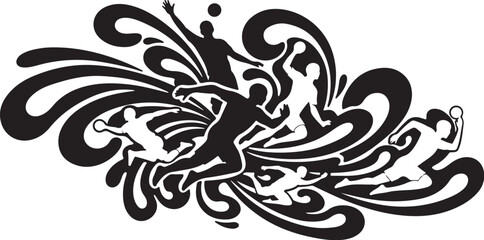 Fototapeta premium Stylized dancer in abstract floral design vector illustration