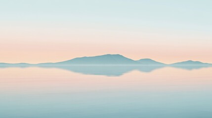 Fototapeta premium A peaceful lake reflecting the pastel colors of a spring sunrise.
