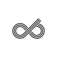 infinity icon isolated on white background.