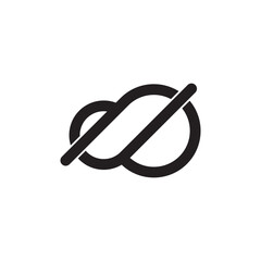 infinity icon isolated on white background.