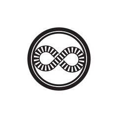 infinity icon isolated on white background.