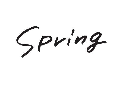 手書き風筆記体で書かれた『Spring』の雑誌風英字デザイン文字｜春, スプリング, パーソナルカラー診断, イエベ春, 英字, 筆記体, 手書き