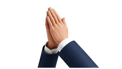 Businessman praying or meditating