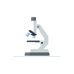 Minimalist Microscope Illustration for Science, Research, and Education