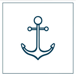 Minimalist Teal Anchor Design on White Background