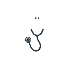 Minimalist Stethoscope Icon with Smiling Face, Medical Concept