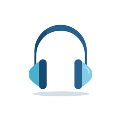 Modern Blue Headphones Icon for Music and Audio