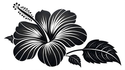 Elegant hibiscus flower silhouette