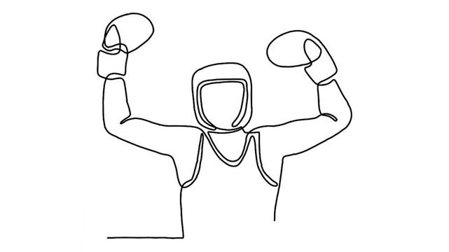 Continue line animation of boxing character