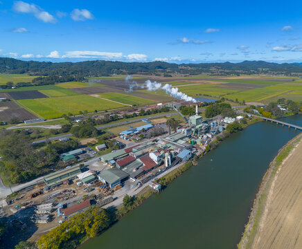 Aerial view of the Condong Sugar Mill near Murwillumbah in New South Wales