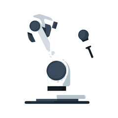 Robotic Arm Design Modern Industrial Automation Icon