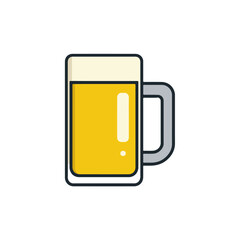 Simple Beer Mug Icon Isolated on White Background