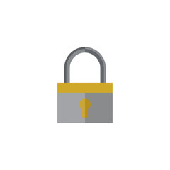 Simple Flat Lock Icon, Security, Protection, Safety Illustration