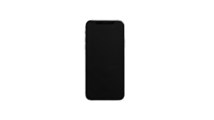 Minimalist Black Modern Smartphone Mockup with Blank Screen isolated PNG with Transparent Background