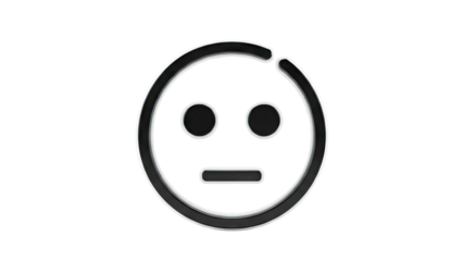 Neutral Face Icon with Black Outline