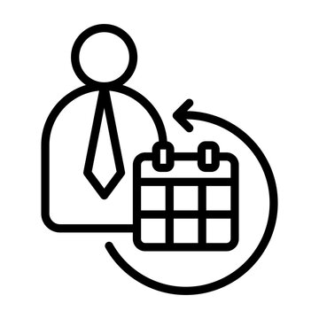 Probation Period Icon - Black Outline