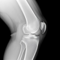 X-ray of a Human Knee Joint Showing Bone Structure.