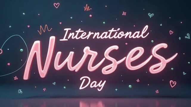 International Nurses Day Neon Sign Celebrating Healthcare Heroes
