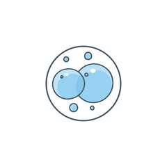 Bubbles Inside Circle Clean, Modern, Minimalist Design