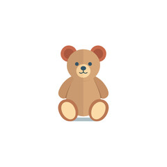 Fototapeta premium Cute Flat Design Teddy Bear on White Background