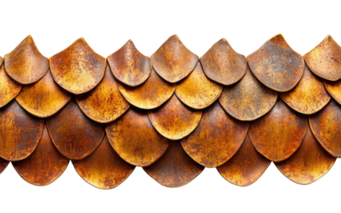 3d copper scale border transparent background, cutout png