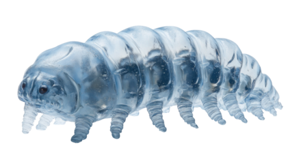 3d tardigrade or water bear on transparent background, cutout png