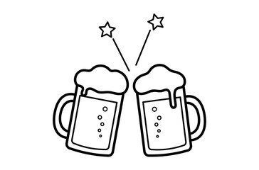 ビールで乾杯のアイコンイラスト