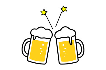 ビールで乾杯のアイコンイラスト