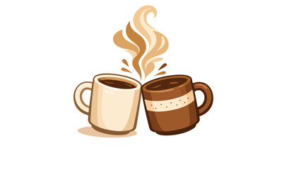 Obraz premium Cozy Coffee Date Romance Illustration for Valentine Theme