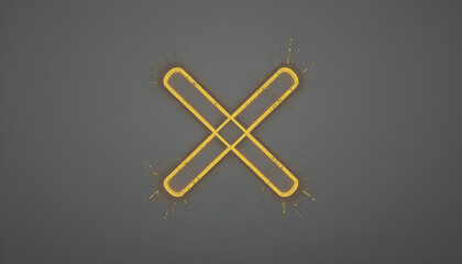 Obraz premium Yellow Glowing Cross on Dark Background