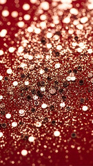 Glitter Valentine background sparkling rose gold glitter on deep red base, macro close-up texture, festive and eye-catching, high-resolution for print or digital