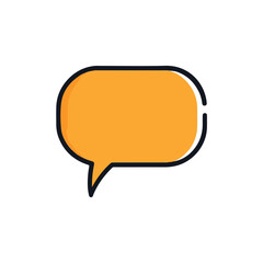 Fototapeta premium Modern Orange Speech Bubble Icon on White Background
