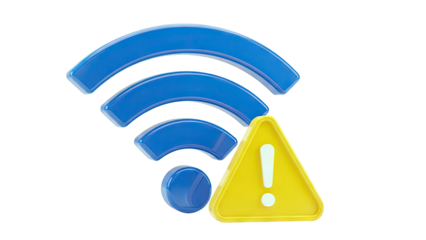 Wi-Fi Symbol with Exclamation Mark Warning