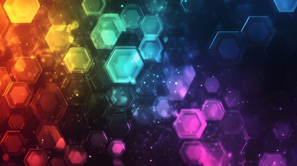 Vibrant overlapping hexagons