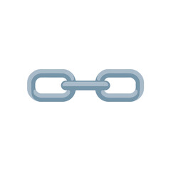 Obraz premium Simple Chain Link Icon on White Background
