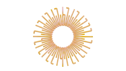 Yellow Coil on White Background