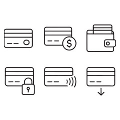Obraz premium Credit Card Icon Set – Payment, Transaction, Wallet and Contactless Icons