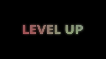 Abstract text animation background. Level up text animation. Text with colourful animation. - Powered by Adobe