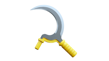 Stylized Sickle with Yellow Handle