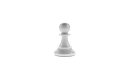 Single White Chess Pawn Piece isolated PNG with Transparent Background