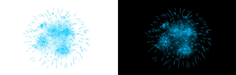 electric blue firework explosion on black background, stunning night sky and holiday delight