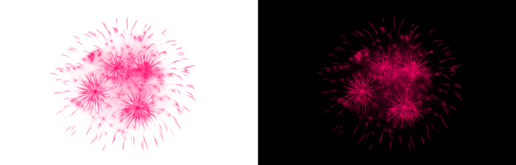 vibrant pink firework burst on transparent background, festive celebration and party illumination