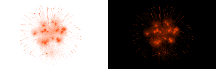 fiery orange firework burst on transparent grid, energetic display and festive event atmosphere